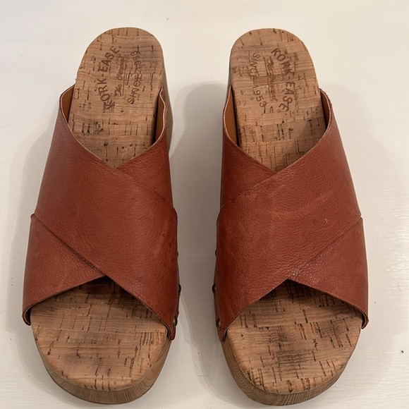 Kork Ease Platform Leather Slides, Size 8 - Picture 2 of 5